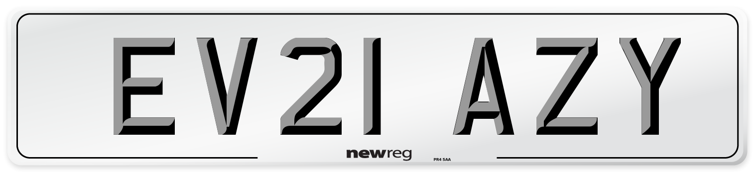 EV21 AZY Number Plate from New Reg